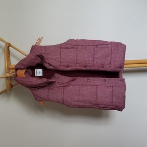 Tweed maroon puffer vest